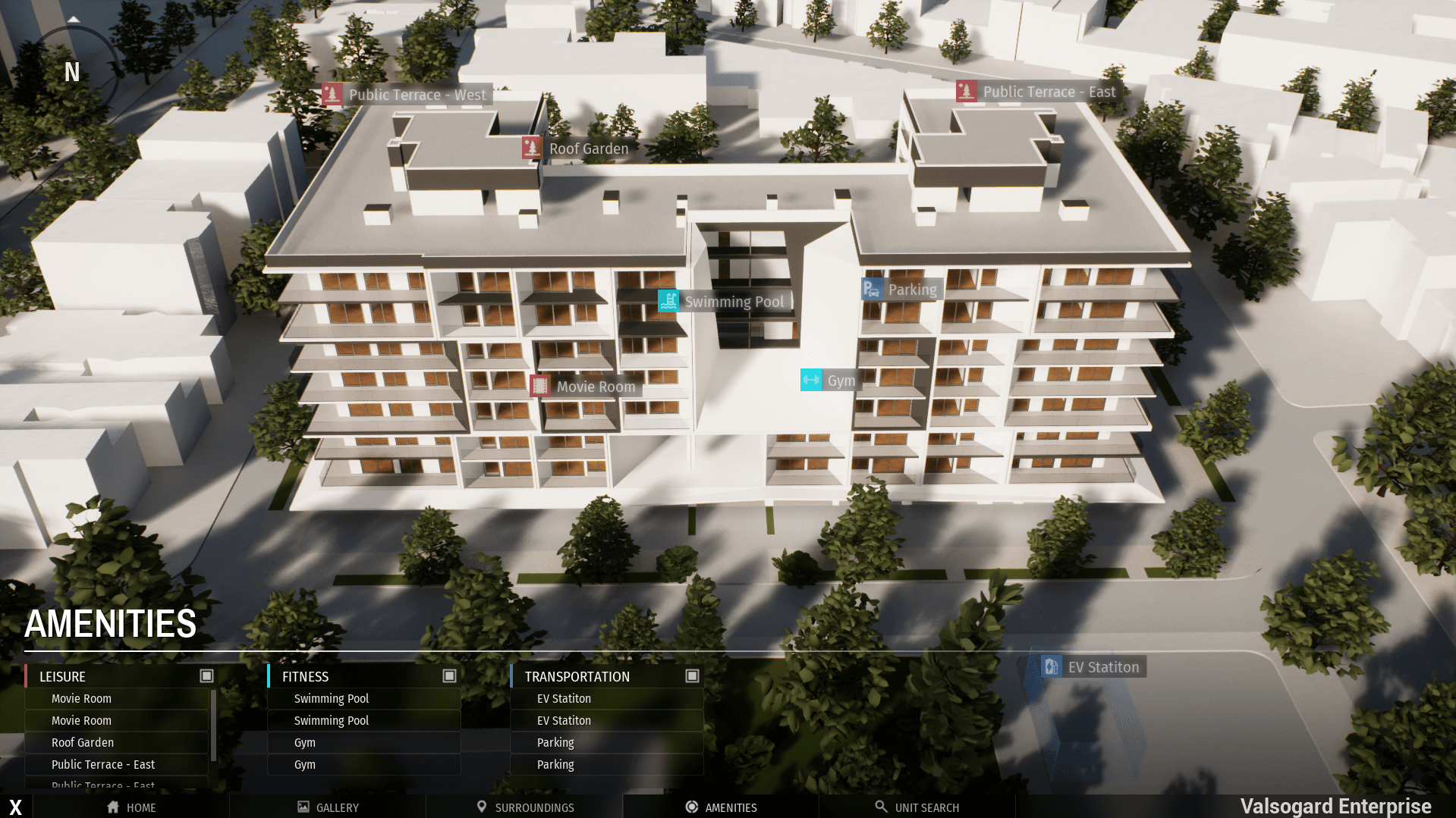 Alternate amenities perspective